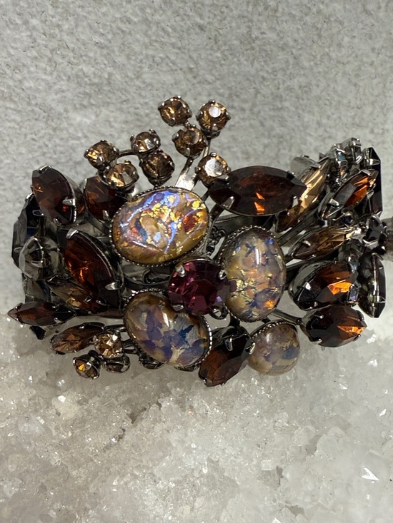 Tom Binns Jewelry - Tom Binns Handcrafted Multicolor Glass and Amber Swarovski Crystal Cuff